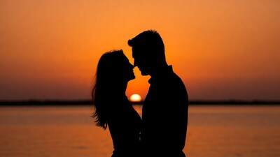 Couple Silhouette at Sunset