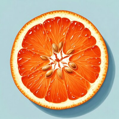 Orange slice with seeds