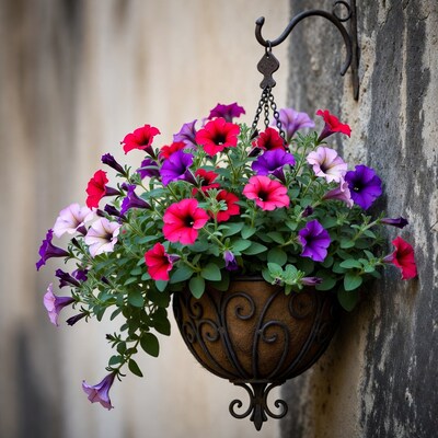 Hanging Flower Basket on Wall