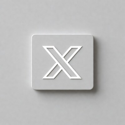 White X logo on gray button