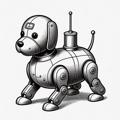 Robot dog toy illustration