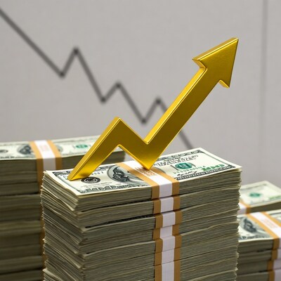 Golden Arrow on Money Stacks