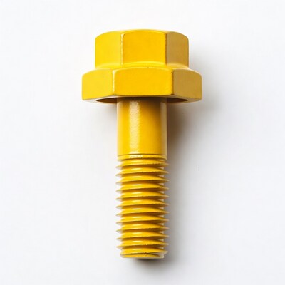 Yellow bolt with nut