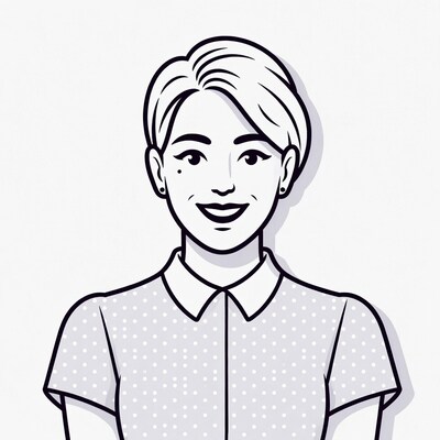 Smiling woman with short hair