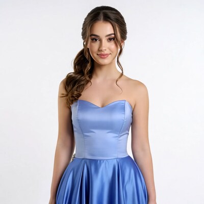 Woman in Blue Dress