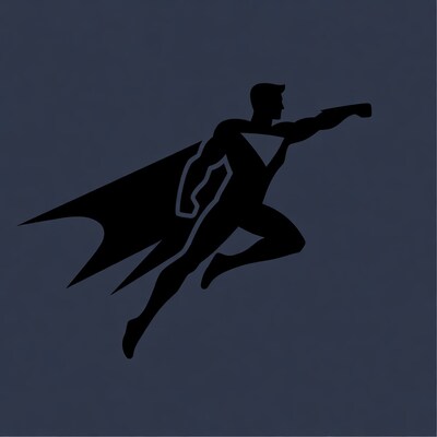 Superman silhouette flying