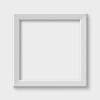 Empty white picture frame