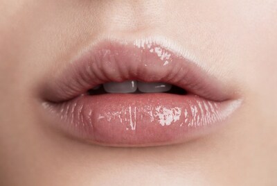Close up of glossy lips