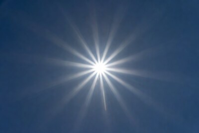 Bright sun with light rays