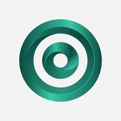 Green metallic spiral logo