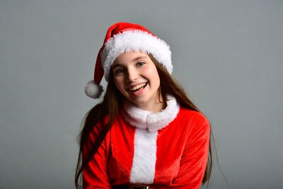 Girl in Santa Claus Costume