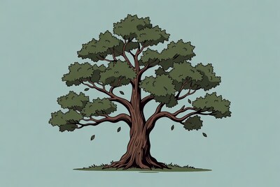 Large tree with green leaves