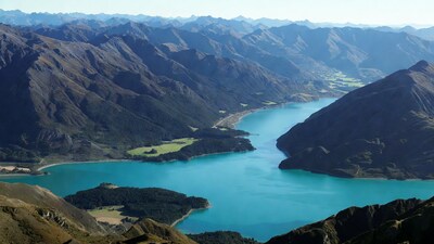Turquoise Lake in Mountain Valley