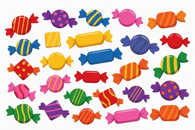 Colorful Assorted Candies Illustration