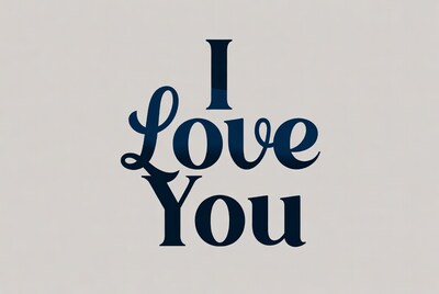 I Love You Text Design