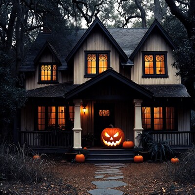 Haunted House with Jack O Lantern