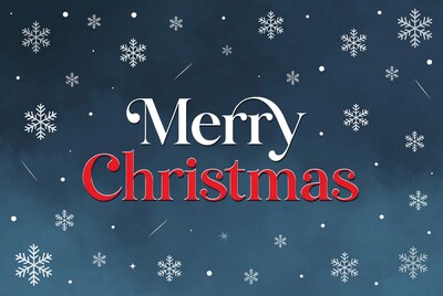 Merry Christmas Text with Snowflakes