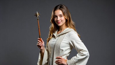 Woman holding a magic wand