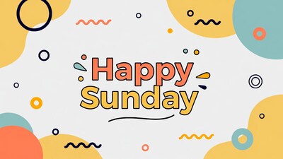 Happy Sunday colorful graphic