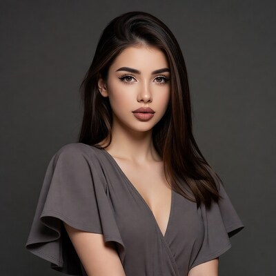 Woman with long brown hair