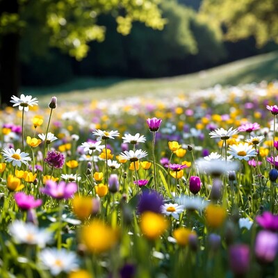 Colorful Wildflower Meadow in Bloom