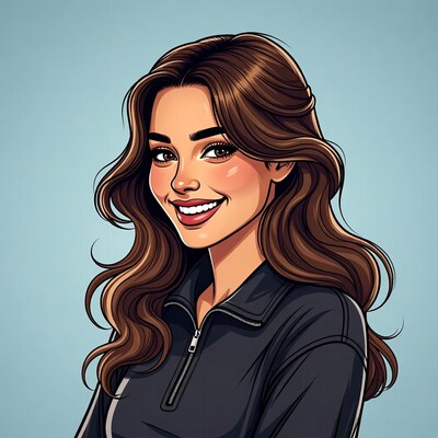 Smiling woman with long brown hair