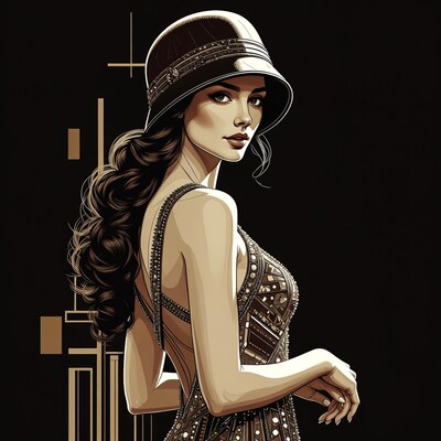Woman in Art Deco Hat