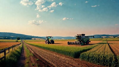 Tractors in Golden Farmland