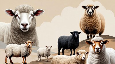 Group of sheep in landscape