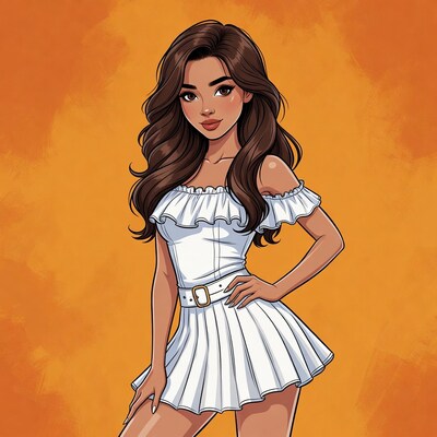 Woman in white dress
