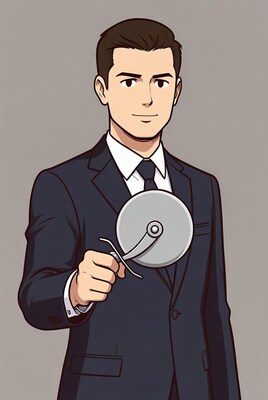 Man holding pizza cutter