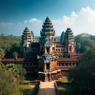 Angkor Wat temple in jungle