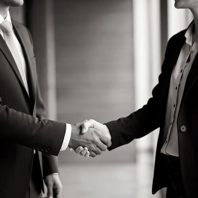 Two men shaking hands