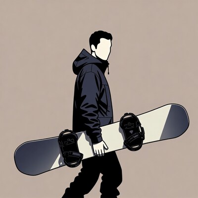 Man carrying snowboard