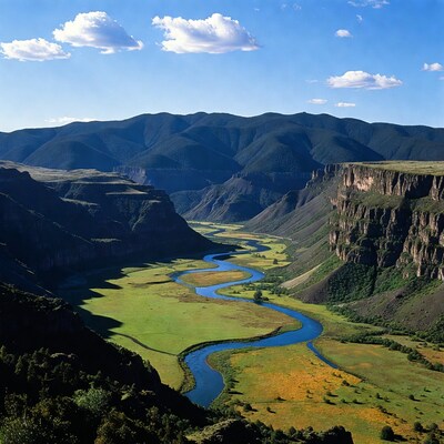 River winding through mountain valley