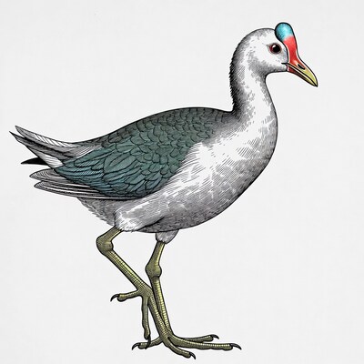 Bird with colorful head