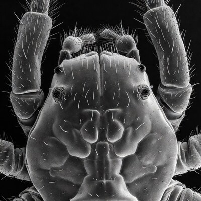 Close up of spider face