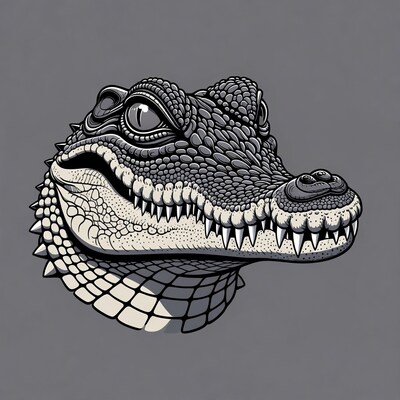 Alligator Head Illustration