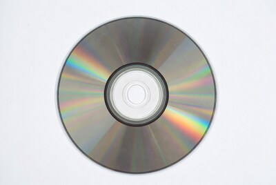 Compact disc on white background
