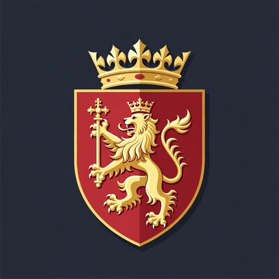 Golden Lion Heraldic Shield