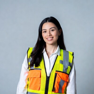 Woman in safety vest