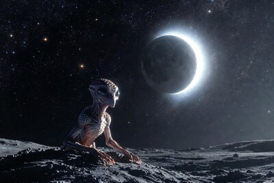 Alien on Moon Surface