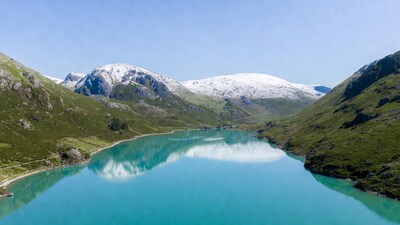 Turquoise Lake in Mountain Valley