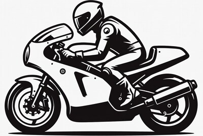 Motorcycle racer on sport bike