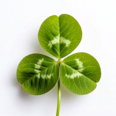 Three Leaf Clover on White