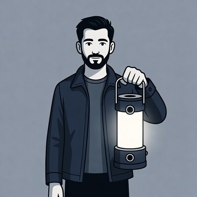 Man holding lantern