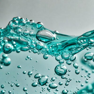 Turquoise water with bubbles