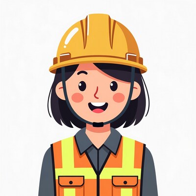 Smiling woman in hard hat
