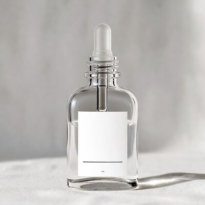 Clear glass dropper bottle