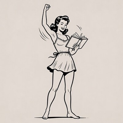 Woman holding open book